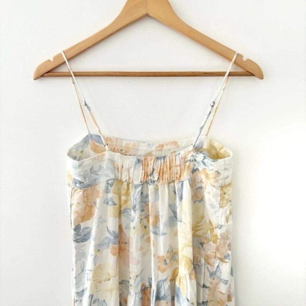 Abercrombie & Fitch Floral Tiered Maxi Dress Linen XS Petite - Picture 8 of 10